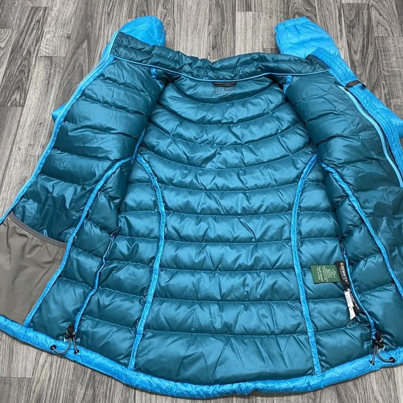 L.L BEAN Pertex Quantum Zip Blue Goose Down Puffer Jacket Women's Small Petite - Picture 10 of 13